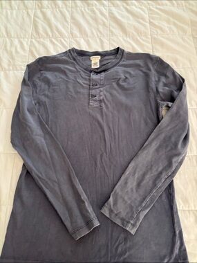 Crewcuts boys Sz 14 Long-Sleeve Henley in Faded Blue-Gray